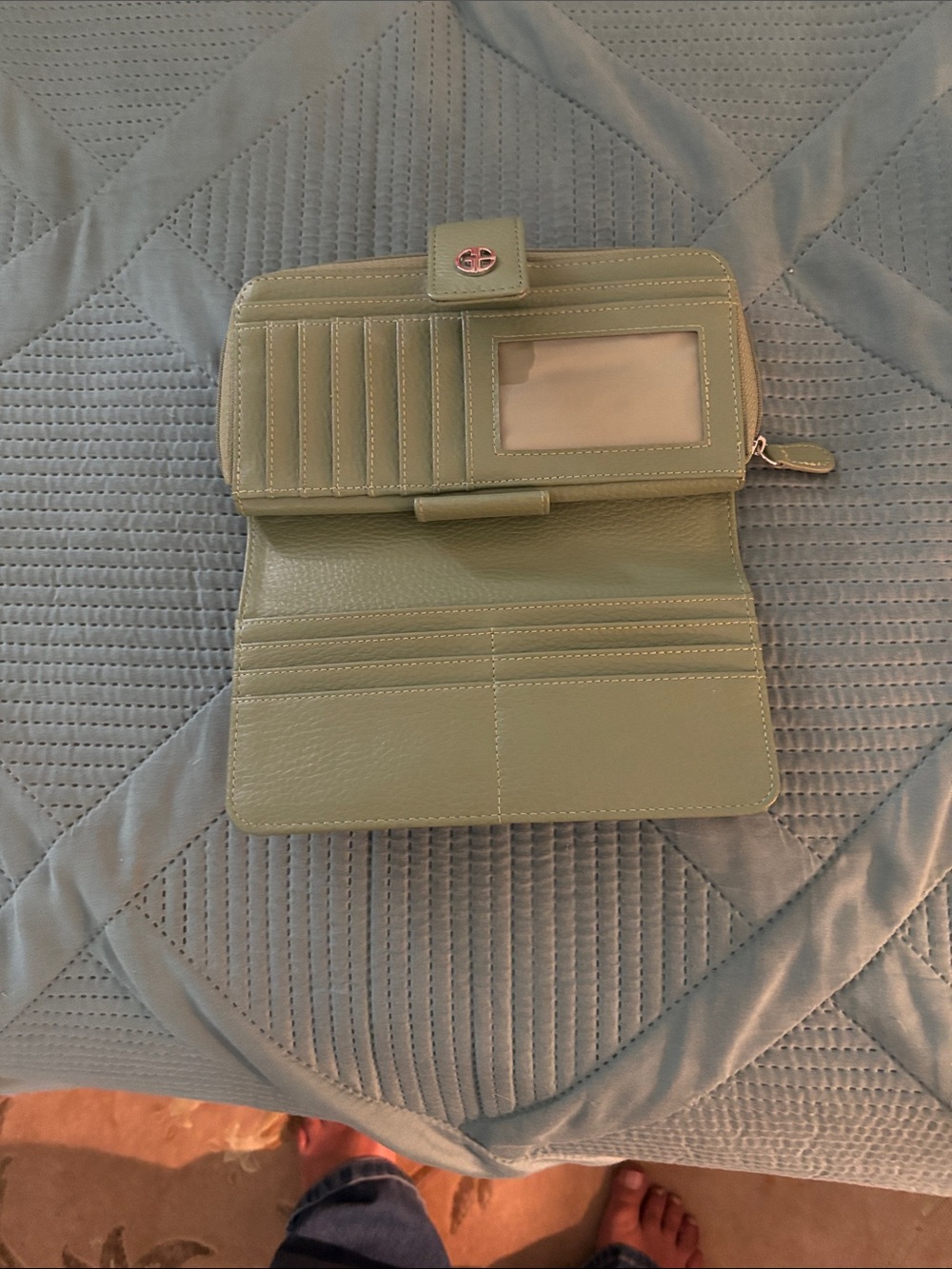 Giani Bernini Sage Green Leather Wallet